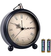 pxy 4 Inch Alarm Clocks for Bedrooms Battery Operated (Battery Include),Classic Silent Non Tickin...