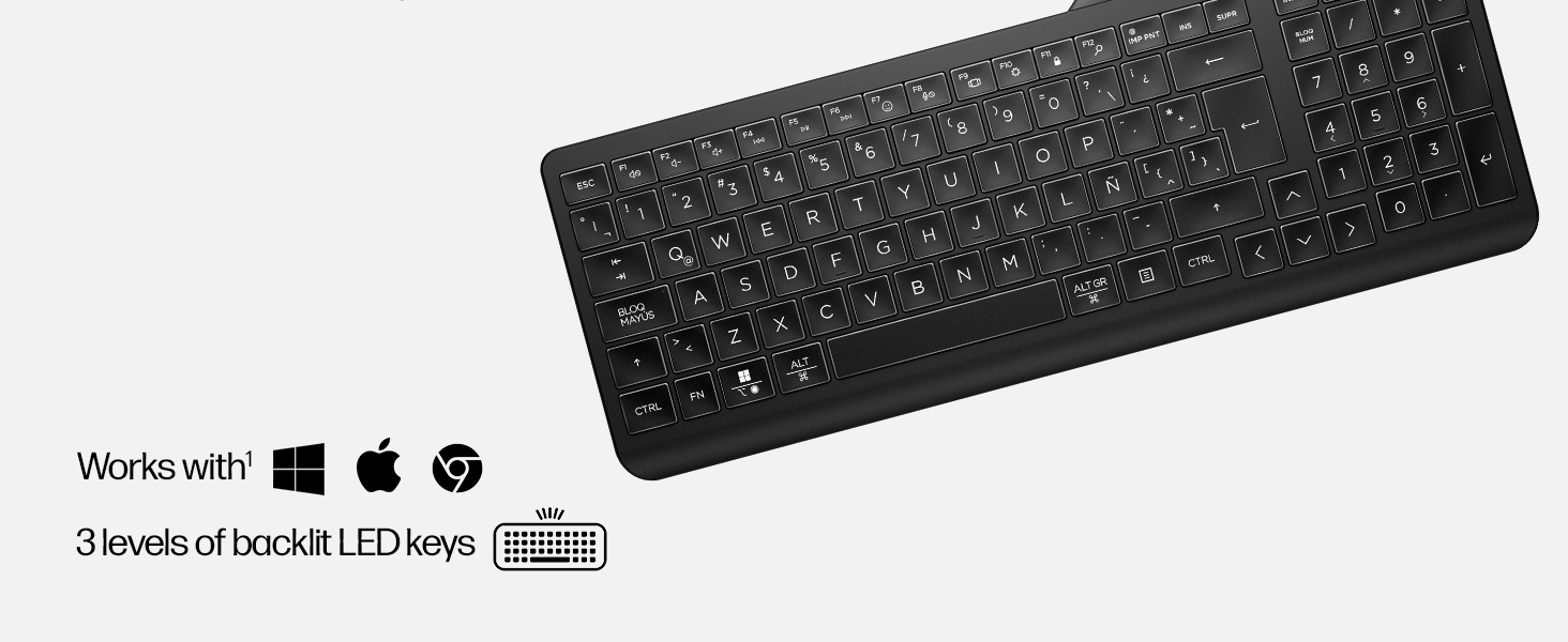 hp wireless keyboard computer key-board usb-nano-receiver ergo silent compact accessories numeric