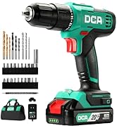 DCA 20V Cordless Hammer Drill Set, 354 In-lbs Torque, 1/2