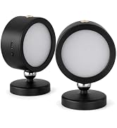 Horta 2 PCS USB Rechargeable Nightlight,3 Color Adjustable Wall Light,Black | 360° Rotatable Magn...