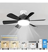 Socket Fan Light E26 Ceiling Fan 6 Speed with Natrual Wind 3000-6500 Color Temperature 200-1500Lu...