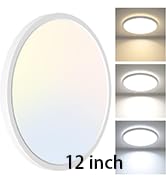 zemty 12 Inch Black Ceiling Light - 28W 3200lm LED Ceiling Light Flushmount, 3 Color Temperature ...