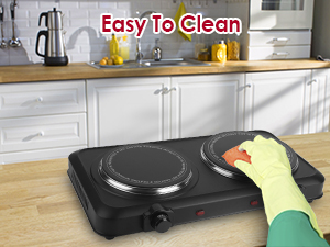 Electric Hot Plate for Cooking, Infrared Double Burner