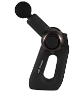 EXELLEON adjustable-arm massage gun, arm angled to reach your own back