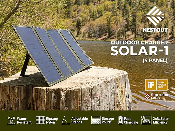 Nestout Outdoor Charger Solar 4 Panel