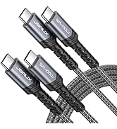 JSAUX 100W USB C to USB C Cable (2-Pack, 6.6ft), USBC Type C Charge Cord 5A Fast Charging Compati...