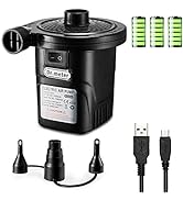 Dr.meter Electric Air Pump for Inflatables, Rechargeable 4000mAh Battery Air Mattress Pump - Port...