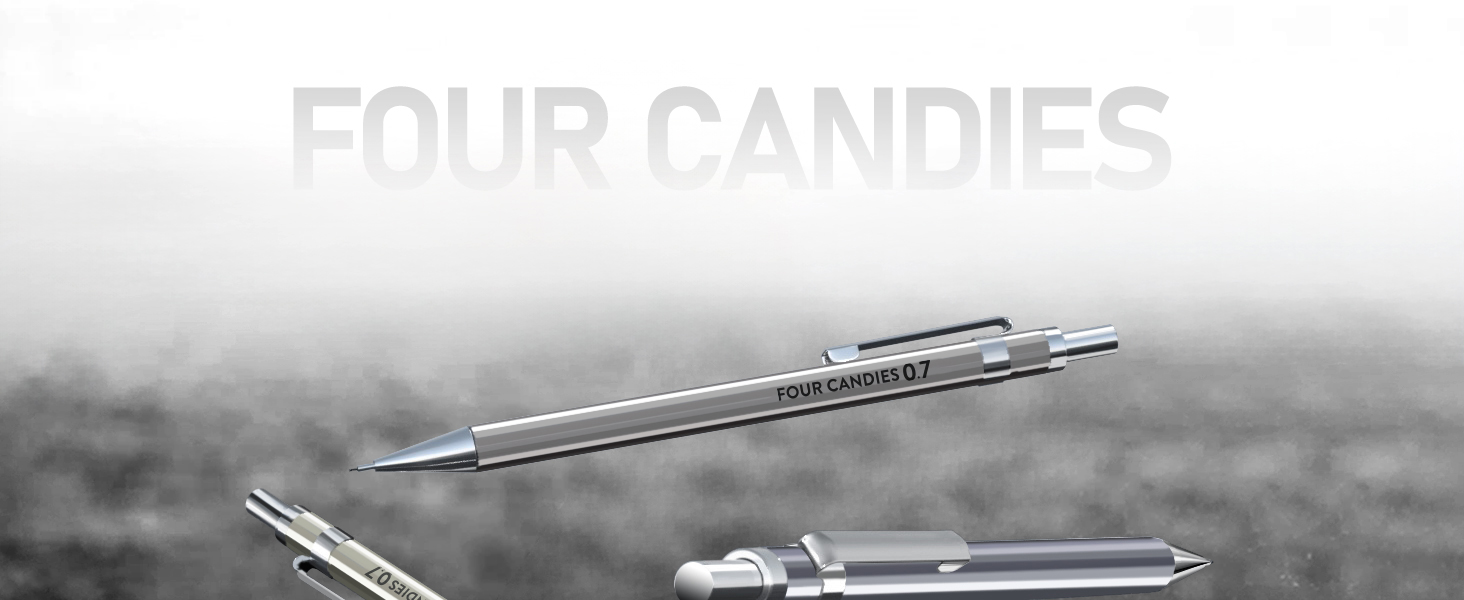 Four Candies 0.7mm Mechanical Pencil Set with Case