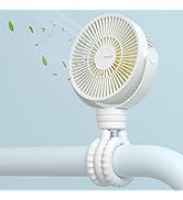 JISULIFE Stroller Fan, Tripod Clip on Fan, 4000mAh Mini Baby Fan Battery Operated, Personal Desk ...