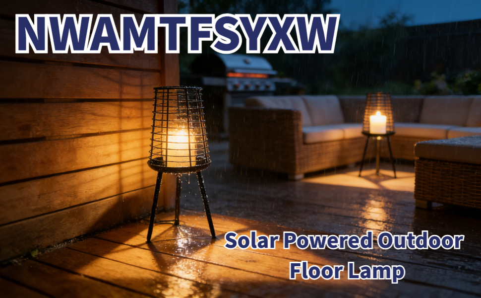 Solar Powered Outdoor Floor Lamp (Grid)-1