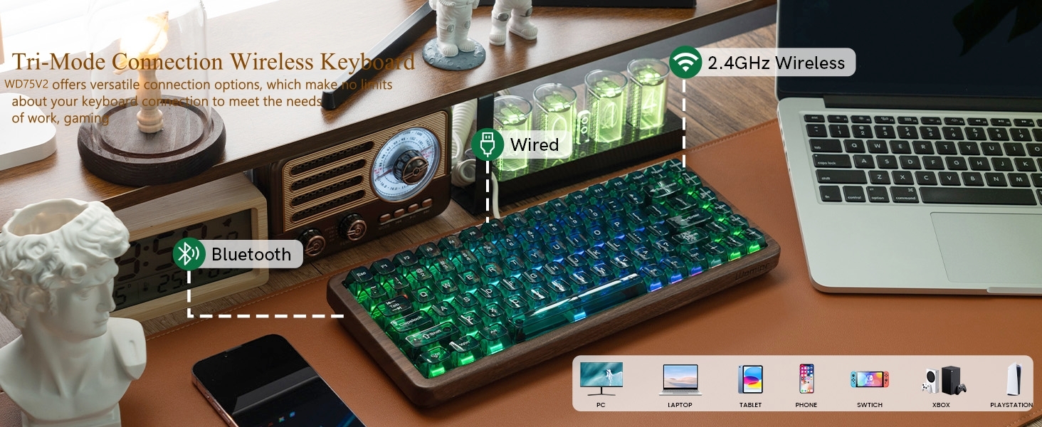 keyboard 75% Wireless Mechanical Custom Keyboard RGB Hot Swappable