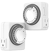 HBN Indoor Timers for Lamps,24 Hour Plug-in Mechanical Indoor Timer for Electrical Outlets,Dual O...