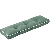 Outdoor/Indoor Bench Cushion, Tufted Patio Chair Cushions Filled with Shredded Foam, 42 x 16 Inch...