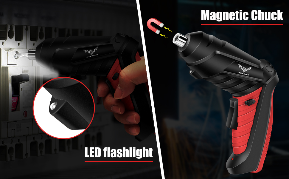 Cordless electric screwdriver with LED light