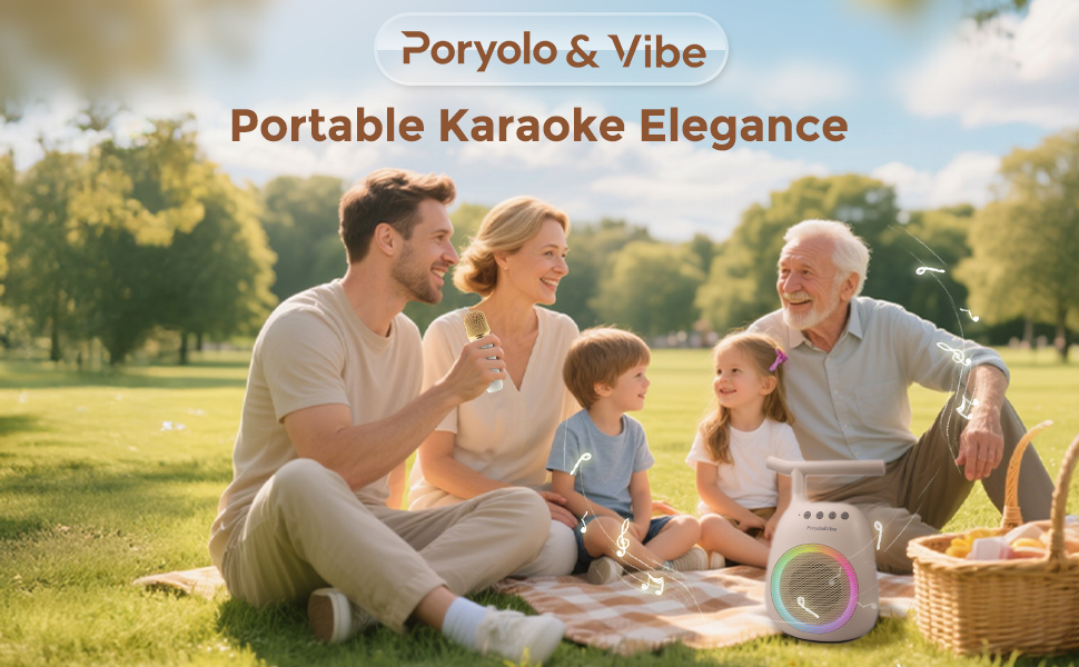 Mini Karaoke Machine for kids Adults Portable Bluetooth Speaker with 2 Wireless Microphones