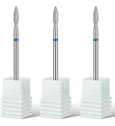 Rolybag Cuticle Nail Drill Bits Flame Shape Cuticle Drill Bit for Nail Diamond Drill Bit 3/32” Pr...