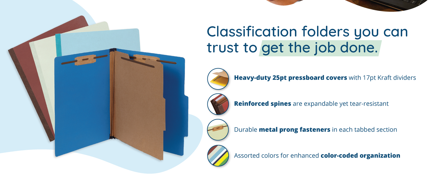 classification folder features with pictures of details