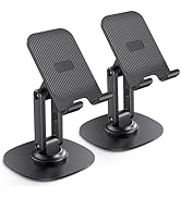 OMOTON Cell Phone Stand for Desk, 2 Pack Adjustable Foldable Phone Holder, 360 Swivel Mobile Stan...