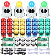 EG Starts 4 Player Classic DIY Arcade Joystick Kit Parts USB Encoder To PC Controls Games + 4/8 W...