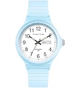 Waterproof Watches for Women White Ladies Female Easy to Read with Second Calendar Day Date Hand ...