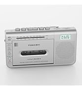 TOMASHI Portable Cassette Player with AM/FM Radio, 3.5mm Headphone Jack, Built-in Microphone
