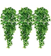 Ageomet 3pcs Artificial Hanging Plants, 3.6ft Fake Hanging Plant, Fake Ivy Vine for Wall House Ro...