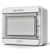 QILIPSU 9 Way DIN Rail Circuit Breaker Box UL94-V0 PC/ABS IP65 Waterproof Distribution Enclosure ...