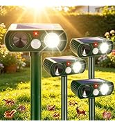 4 Pack Solar Ultrasonic Animal Repeller Outdoor Cat Squirrel Deer Repellent Devices Waterproof Mo...