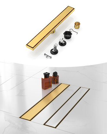 Brushed Gold Linear Shower Drain