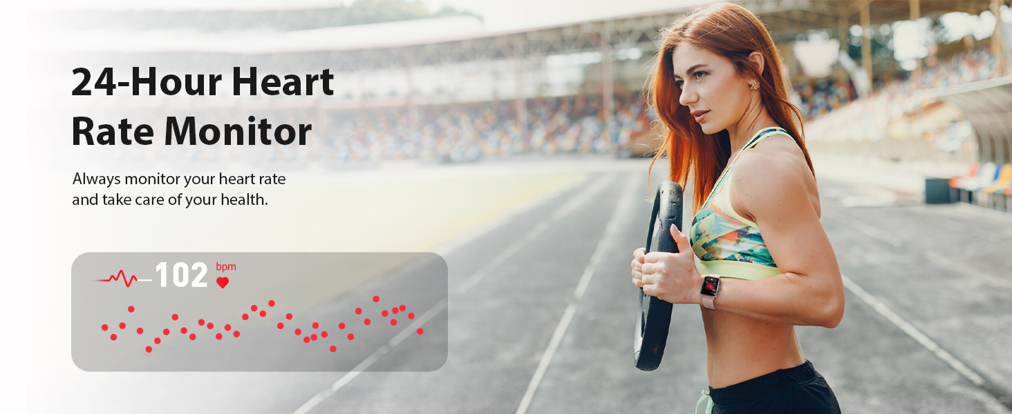 Women’s fitness tracker watch with 24/7 heart rate monitoring and daily wellness trends