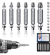 6pcs Damaged Screw Extractor Set, HSS 4341 Screw Extractor Remover Kit for Stripped Screws Nuts &amp;...