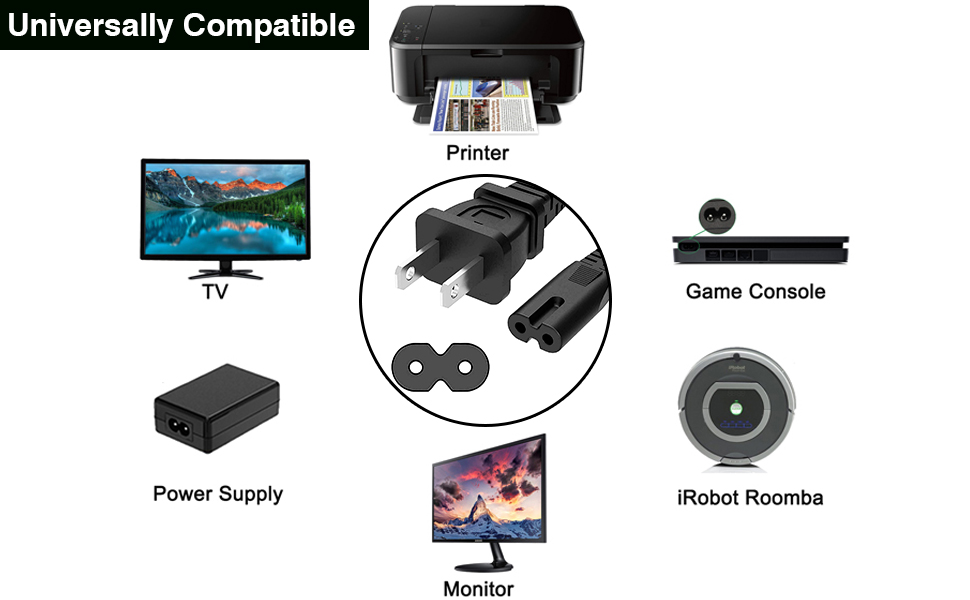 tv power cord, ps4 power cord, Samsung tv power cord, monitor power cable, computer power cord