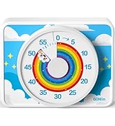 VOCOO Visual Timer for Kids - Cute Rainbow Pattern, 60-Minute Countdown for Classroom Office Kitc...