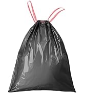 WAIKAS Small 4 Gallon Trash Bags for Bathroom &amp; Bedroom, Drawstring Garbage Bags for Office Desk,...