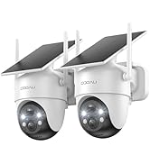 COOAU Cameras for Home Security??, 2K 360° Solar Security Cameras Wireless Outdoor, Low-Light Rec...
