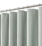 shower curtain set shower curtains bathroom liner sage green olive linen fabric cloth neutral boho