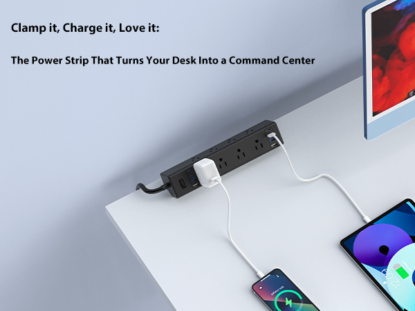Desk Clamp Power Strip