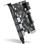 PCI-E x 1 to USB Expansion Card, USB 3.0 5Gpbs(3 x USB A - 2 x USB C - 1 x Internal 19-Pin Header...