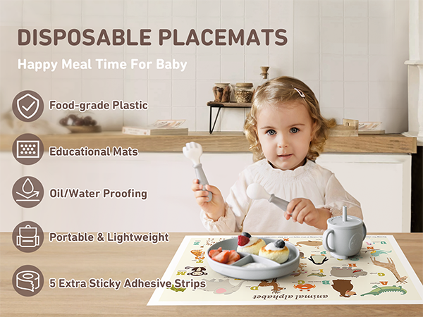 DISPOSABLE PLACEMATS FOR BABY