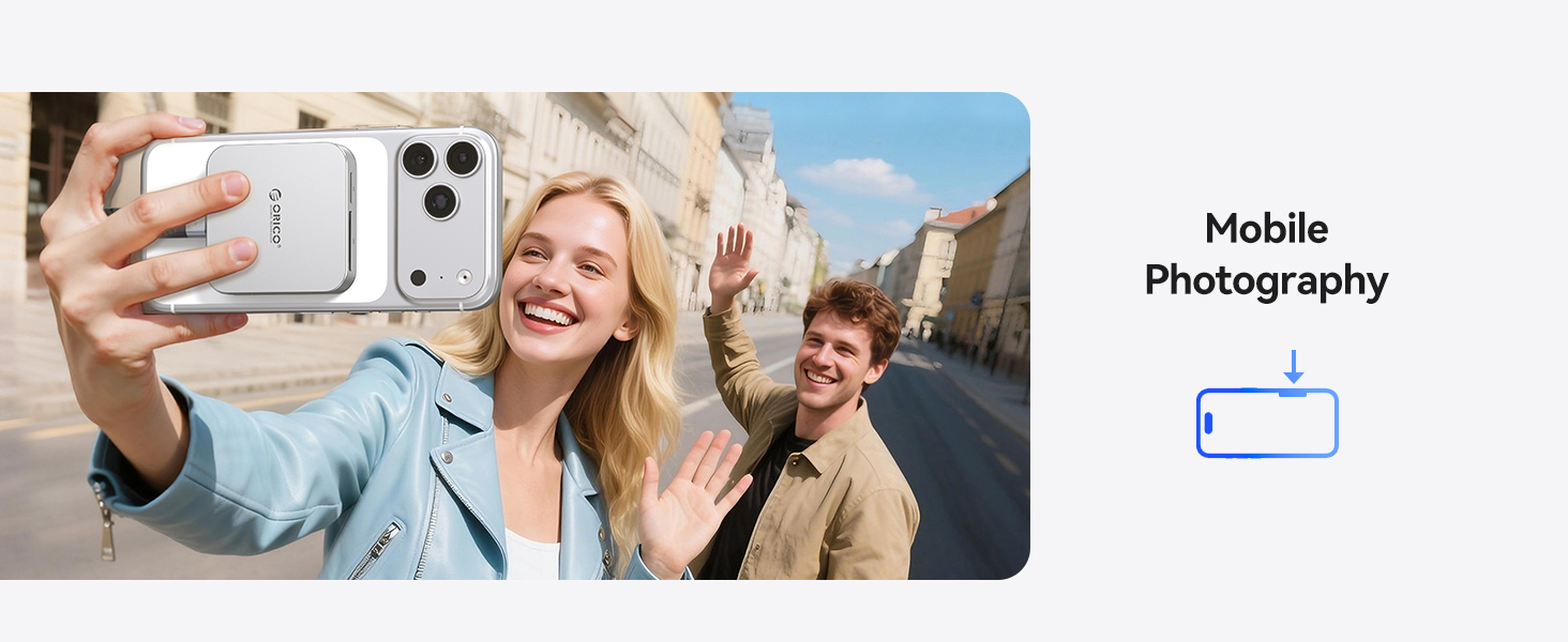 Text reads 'Mobile Photography'. Marketing banner showing various outdoor social scenes, highlighting mobile photography usage.