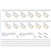 Hiiglxii Plug in Track Lighting with Power Cord, 12-Light LED Track Lighting Kit with Rail, Moder...