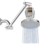 Nuodan Filtered Shower Head with Extension Arm, High Pressure Rain Showerhead Filter Set for Hard...
