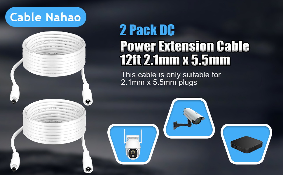 2 Pack DC Power Extension Cable