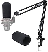 Quadcast S Boom Arm - Upgraded Mic Stand with Mic Cover, Adjustable Scissor Boom Arm for Hyperx Q...