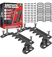 [Premium] 25 Pack 70mm Sawtooth Picture Hangers with 0.6” Screws, Heavy-Duty Steel,300LBS Load-Be...