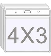 YOUOWO 12 Pack Badge Holders Card Protector 4 X 3 Badge Holder Large Horizontal 3x4 Name ID Holde...