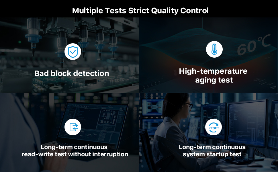 Tested for bad blocks, high-temperature aging, and continuous read/write &amp;amp; startup