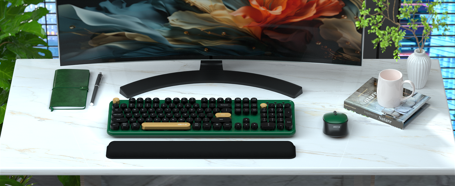 DARK GREEN WIRELESS KEYBOARD AND MOUSE