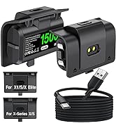 Rechargeable Controller Battery Pack - 2X1500mAH (=3600mWH) Xbox Battery Pack &amp; 4 Battery Covers ...