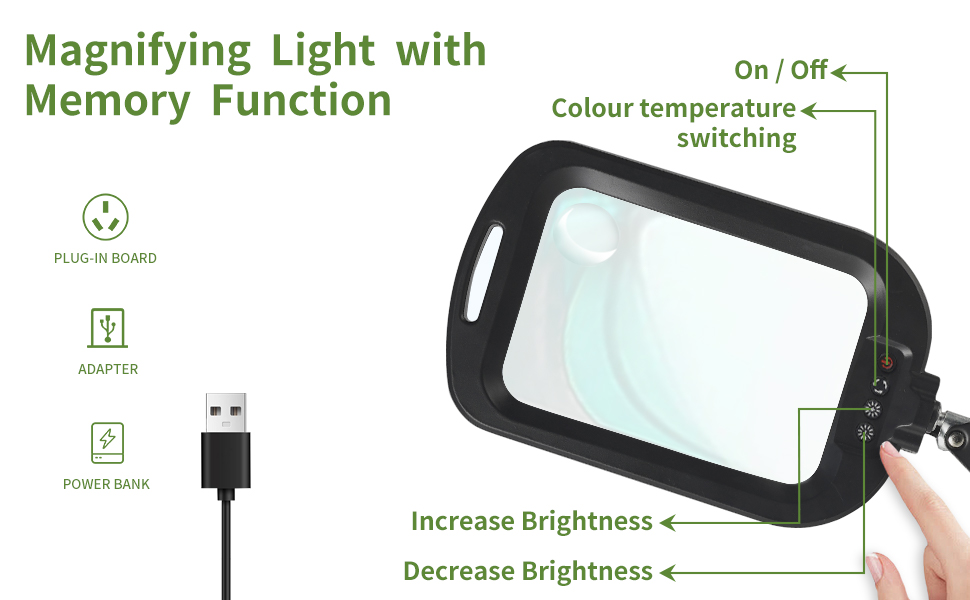 magnifier with light and stand